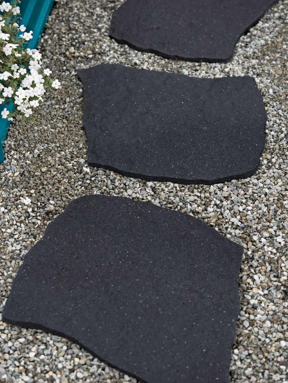 Flexon Rubber Railroad Tie Decorative Lawn and Garden Stepping Stone - Set of 3