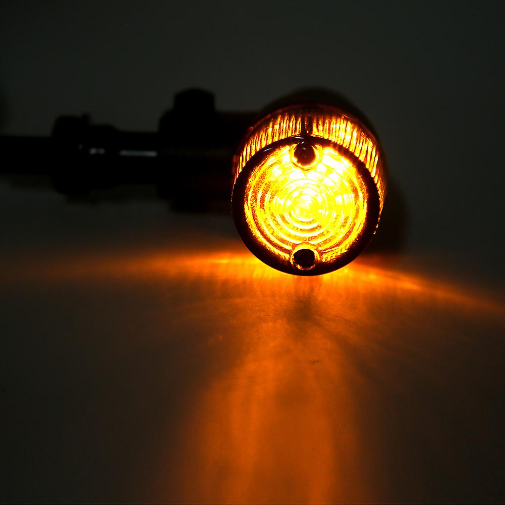 Pair Of Vintage Motorcycle Led Turn Signal Lamps Lights Fit For Yamaha Black