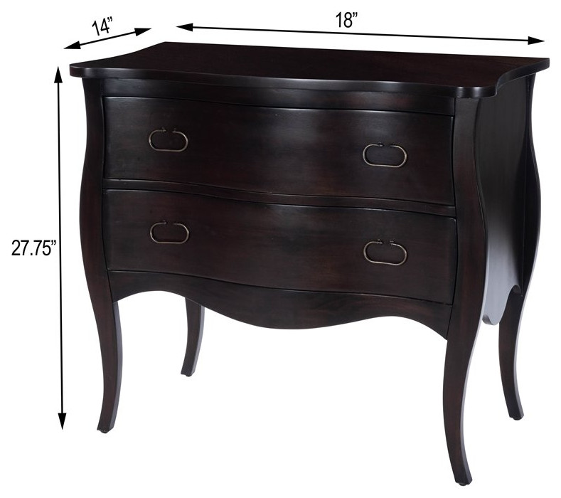 Beaumont Lane Mastercrafted 2 Drawer Chest in Dark Brown   Transitional   Accent Chests And Cabinets   by Homesquare  Houzz