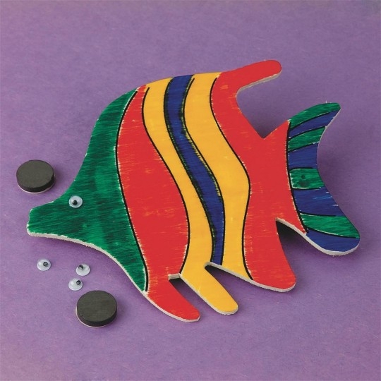 S S Worldwide Tropical Fish Wood Magnet Craft Kit