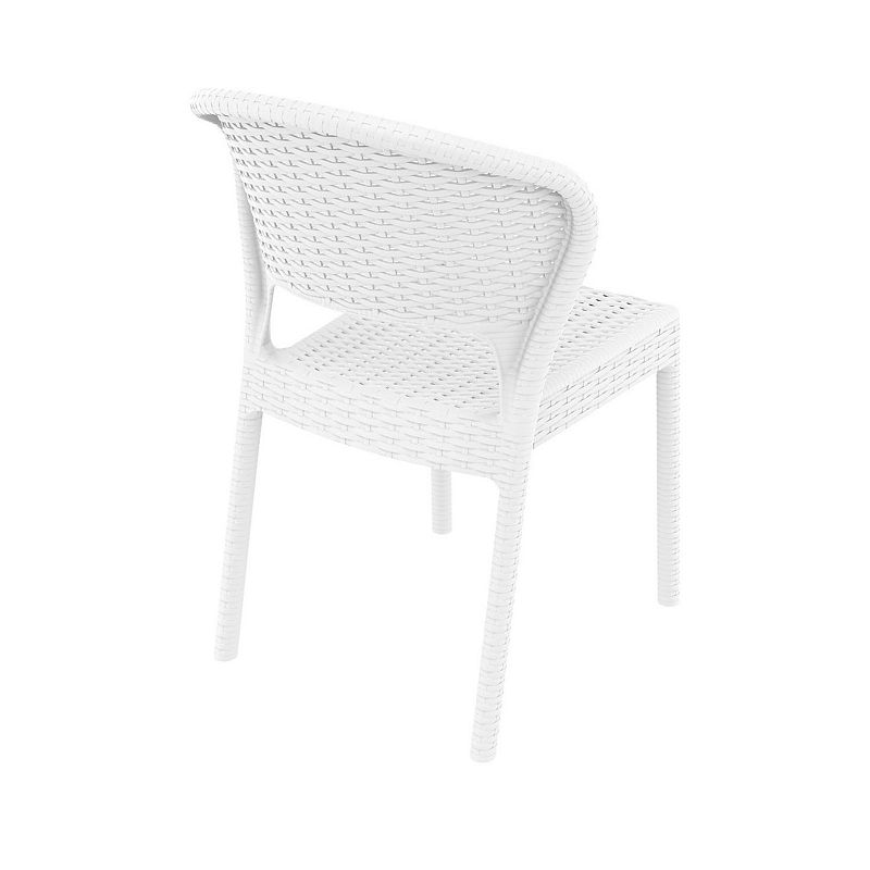 32 White Patio Wickerlook Stackable Dining Chair