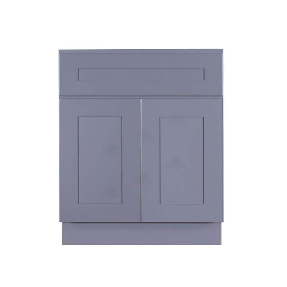 LIFEART CABINETRY Shaker Assembled 36 in W x 21 in D x 33 in H Bath Vanity Cabinet Only with 2Doors in Gray