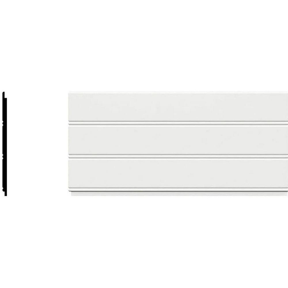 Ekena Millwork 12 in. X 96 in. X 7-14 in. Expanded Cellular PVC Reversible BeadboardNickel Gap Wainscoting Moulding (4 Pack) WPKPBBPK