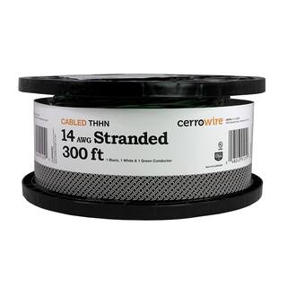 Cerrowire 300 ft. 143 Black White Green Stranded Copper THHN Wire 112-34003300