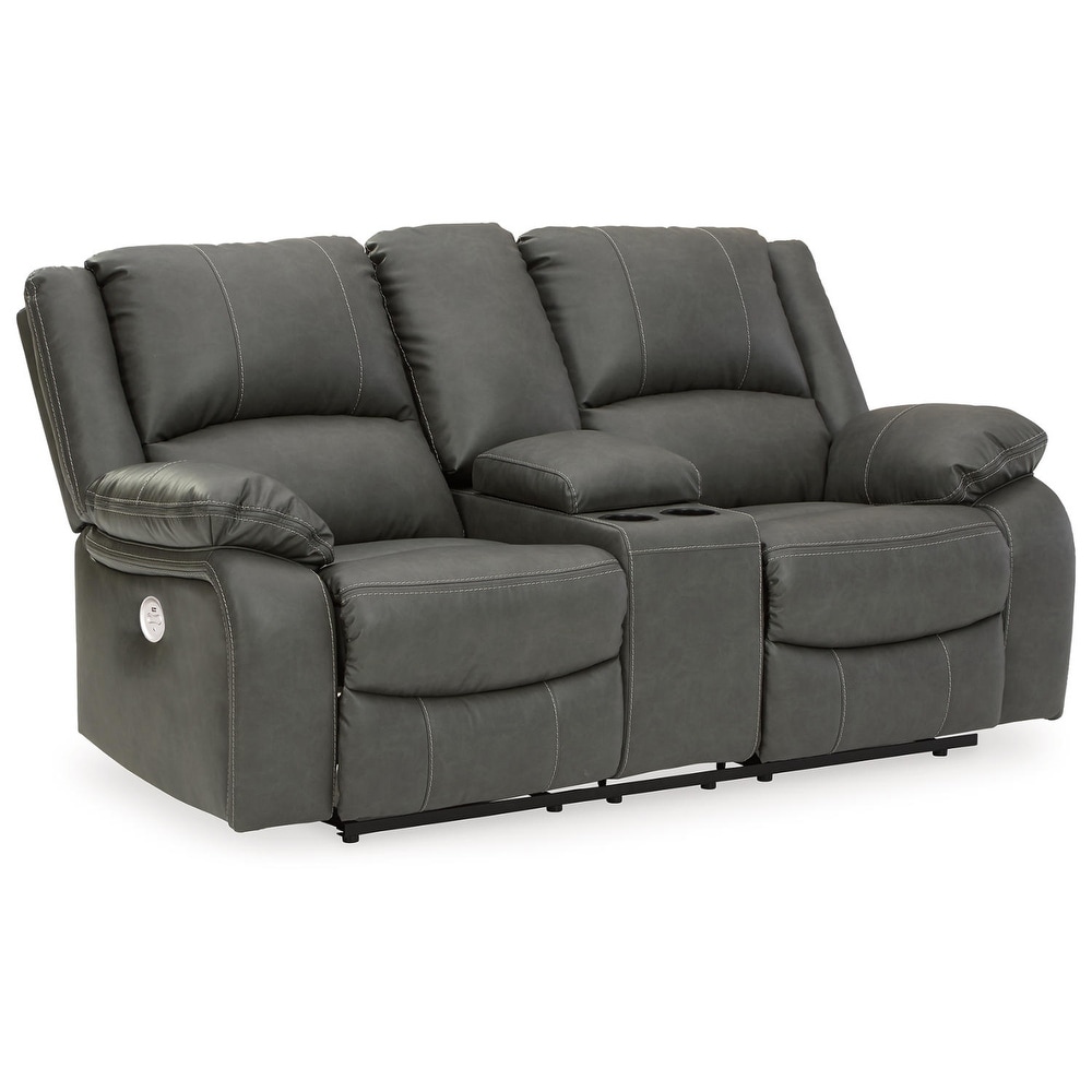 Signature Design by Ashley Calderwell Double Power Reclining Loveseat w/ Console   78\