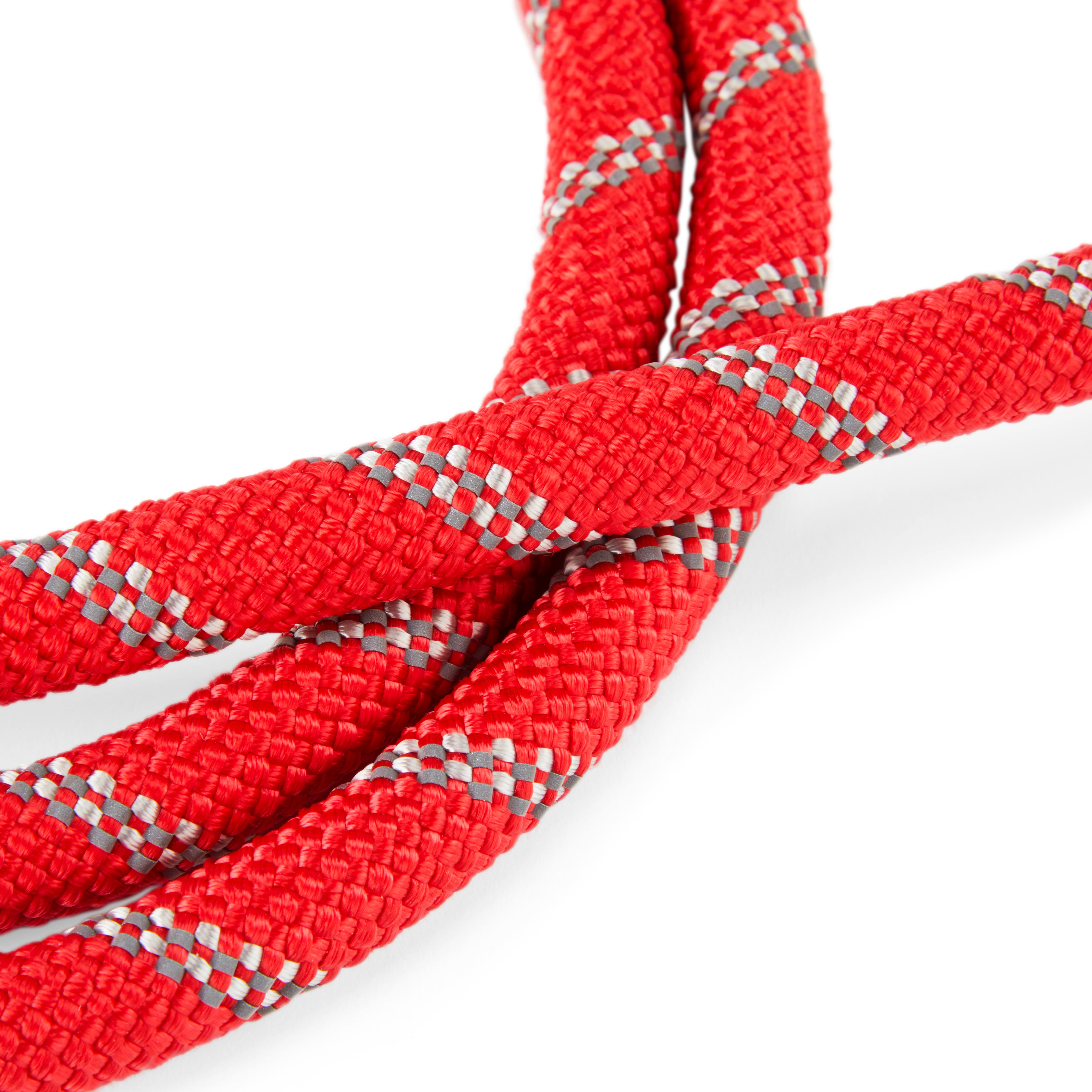 YOULY Reflective Braided Rope Dog Leash in Red， 6 ft.