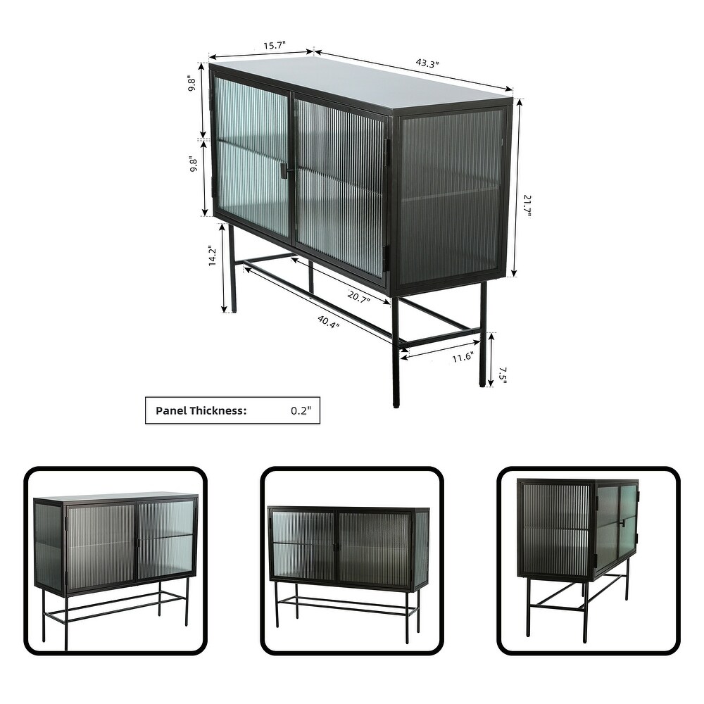 Console Table Sideboard Storage Cabinet with Detachable Wide Shelves