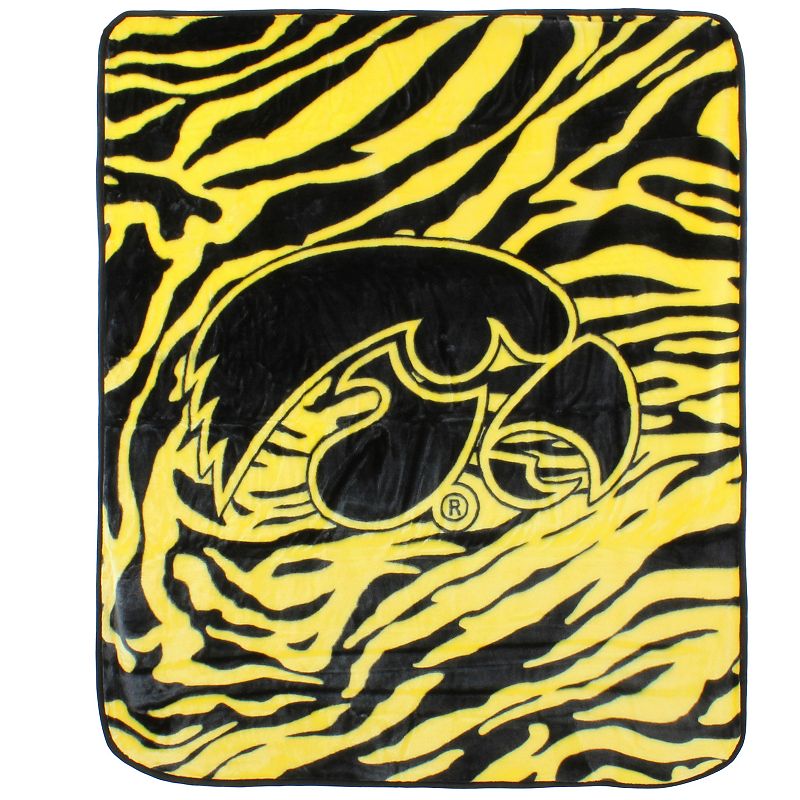 NCAA Iowa Hawkeyes Soft Raschel Throw Blanket