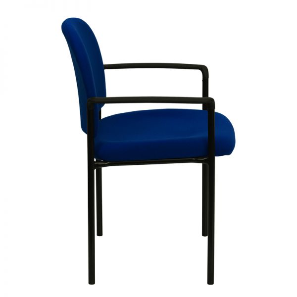 Flash Furniture Navy Fabric Comfortable Stackable Steel Side Chair with Arms