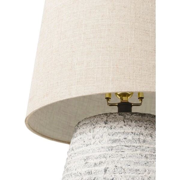 Saphrax Farmhouse Textured Ceramic Table Lamp - 22