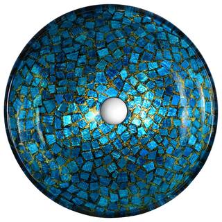 ANZZI Chipasi Vessel Sink in BlueGold Mosaic LS-AZ8210