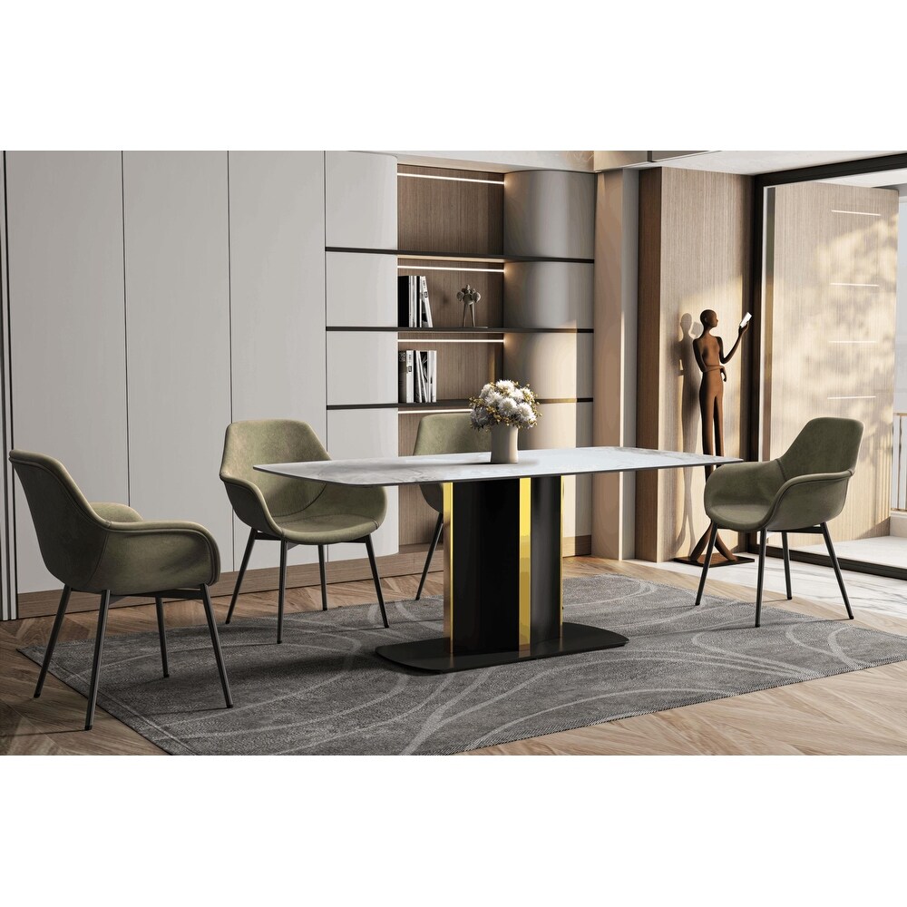 LeisureMod Sylva Dining Table with a 55\