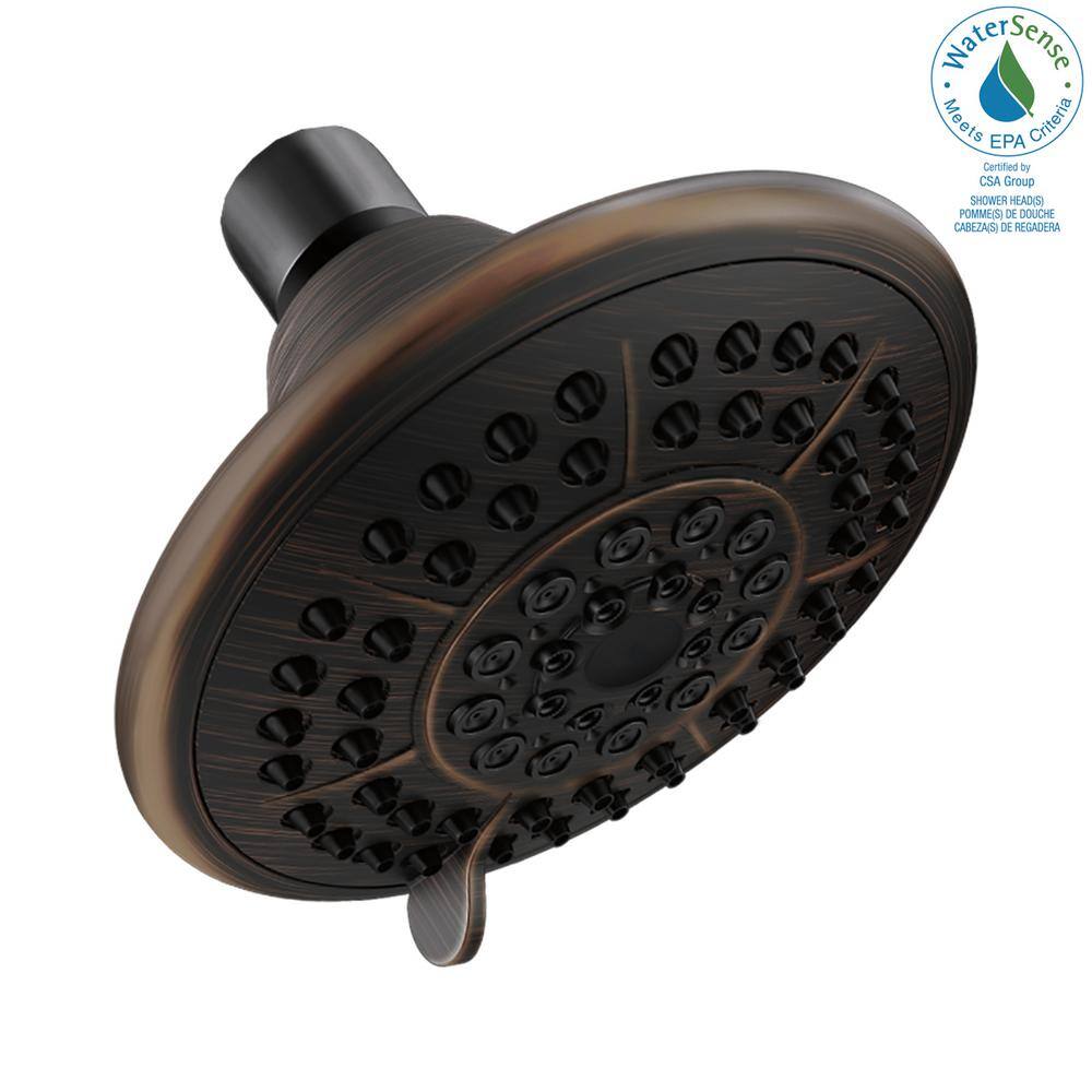 Delta 5-Spray Patterns 1.75 GPM 4.31 in. Wall Mount Fixed Shower Head in Venetian Bronze RP78575RB