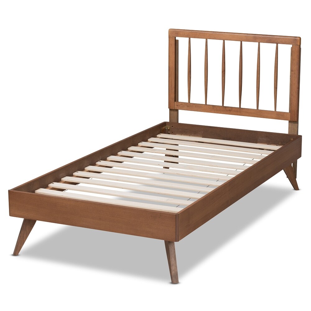 Toru Modern Ash Walnut Finished Wood Platform Bed