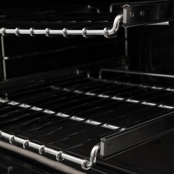 ZLINE Dual Fuel Range in Black Stainless Steel with Brass Burners