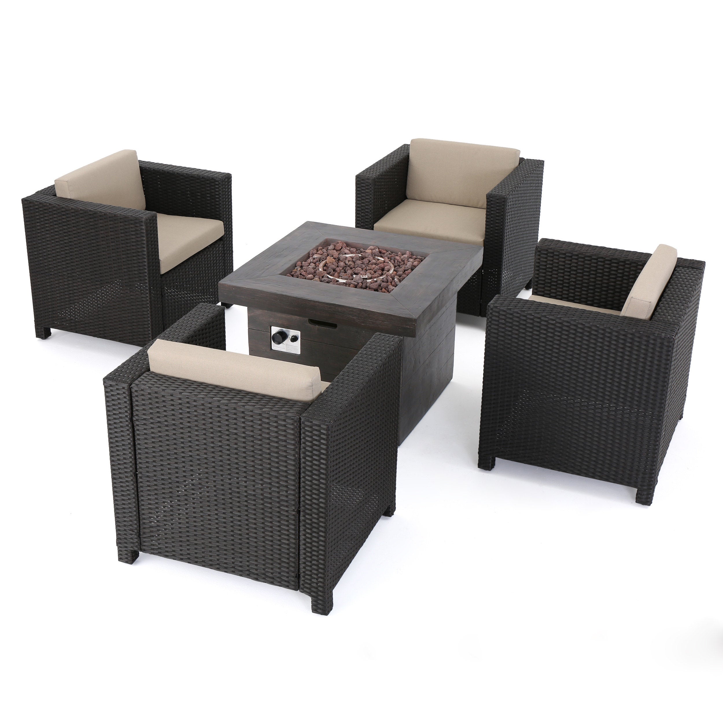 Venice 4-Seater Outdoor Fire Pit Chat Set