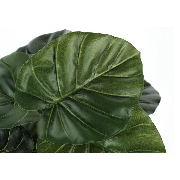 Artificial Plant，24 Tall，Alocasia，Indoor，Faux，Fake，Table，Greenery，Potted，Real Touch，Decorative，Green Leaves