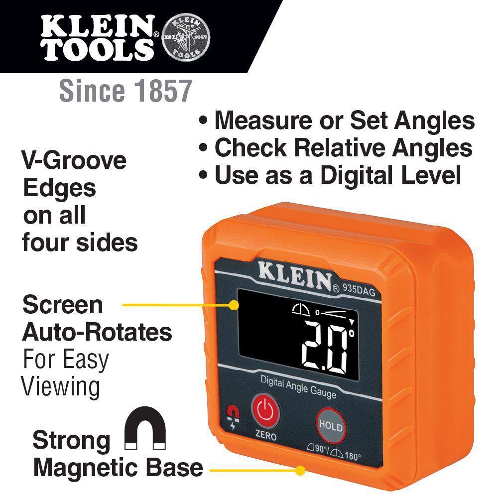 Klein Tools Digital Angle GaugeLevel and Magnetic Multi-Bit Screwdriver Tool Set M2O41531KIT