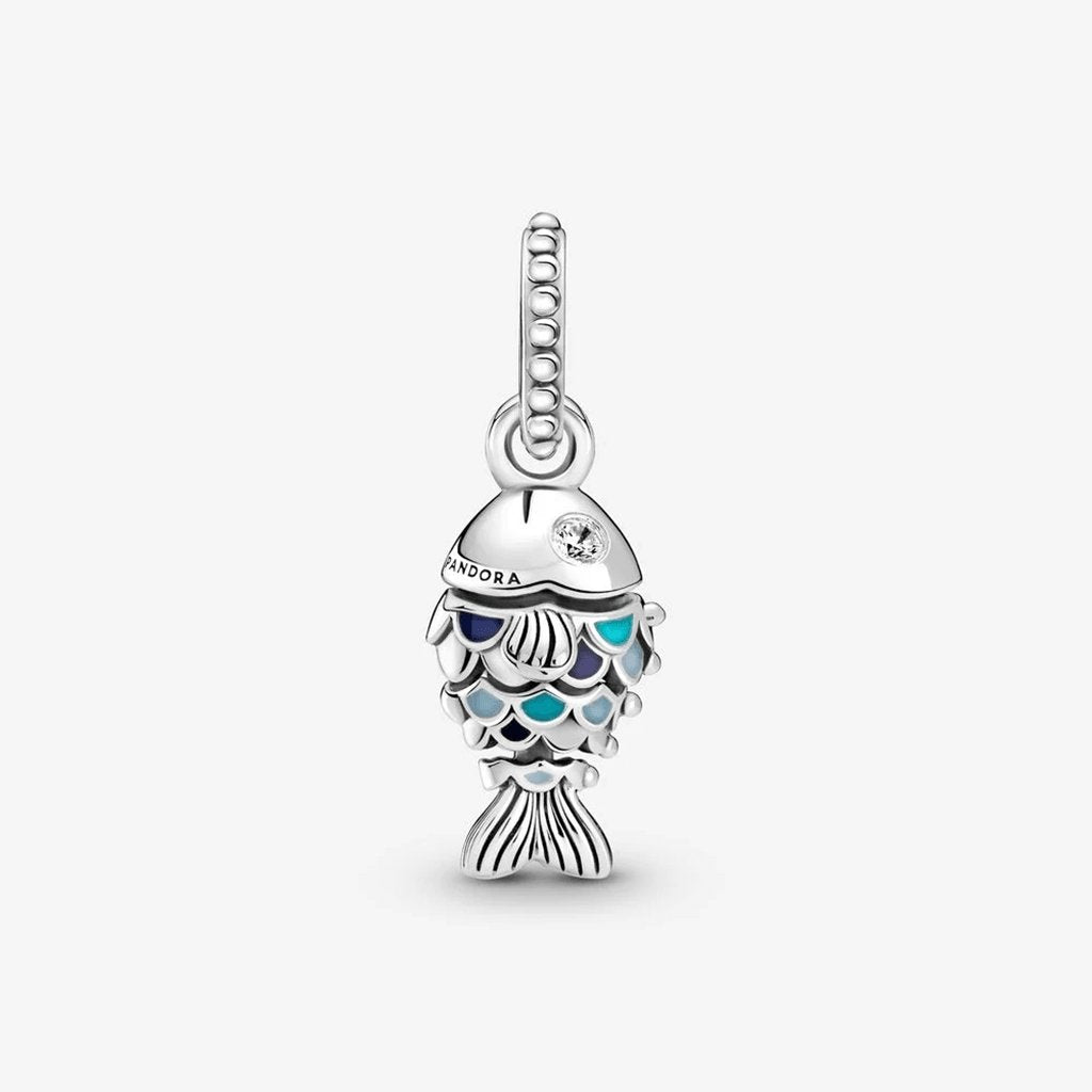 PANDORA  Blue Scaled Fish Dangle Charm