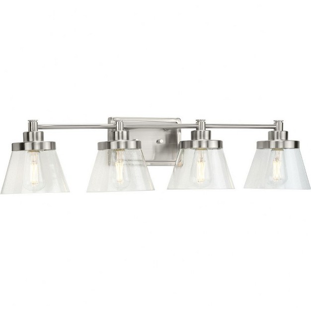 Progress Lighting Hinton 4 light Brushed Nickel Bath Vanity