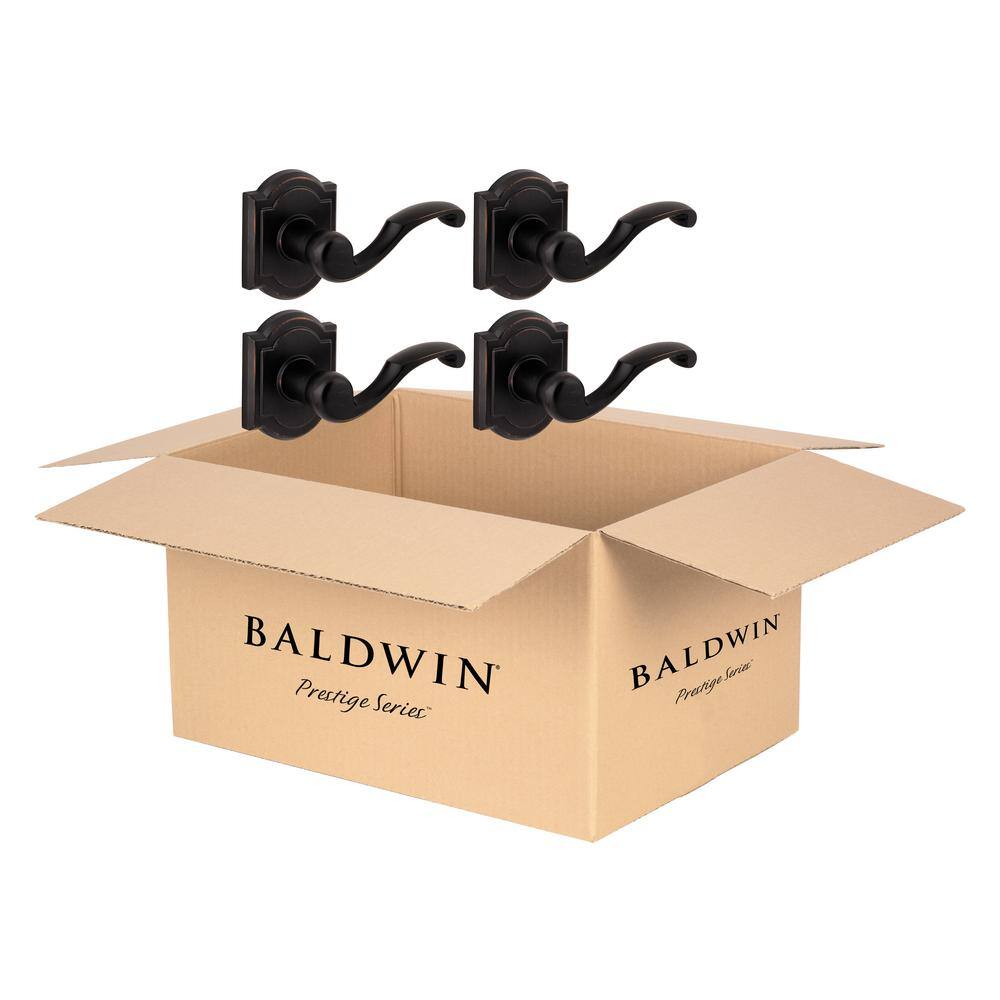 Baldwin Prestige Madrina Venetian Bronze Universal HallCloset Door Lever (4-Pack) 352MDLARB11P4PK