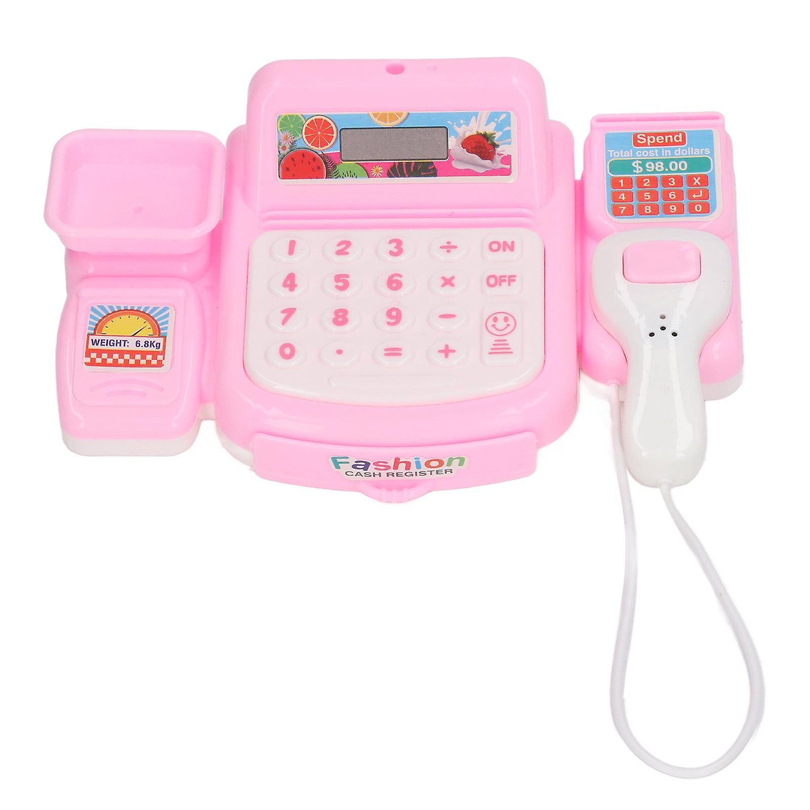 Cash Register Toy Playset Cute Bright Colors Durable Plastic Light Sound Effect Kids Cash Register for Ages Over 3