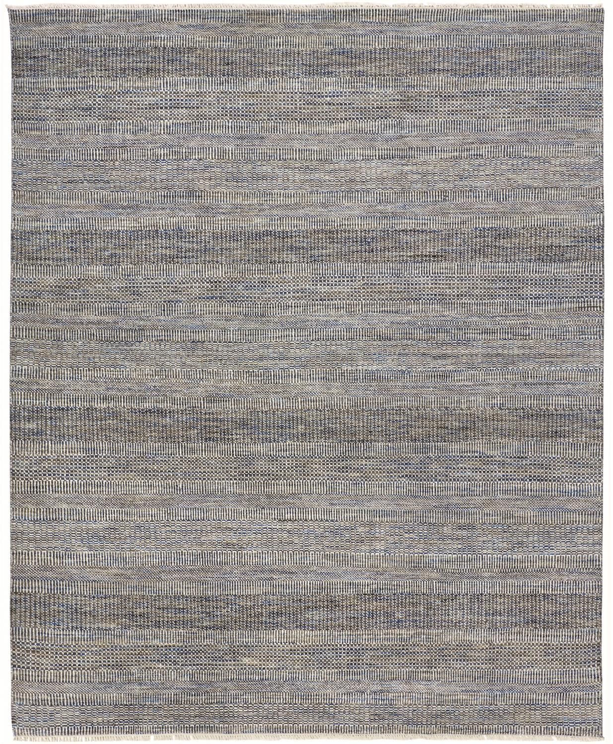 Caldecott Hand Knotted Warm Gray and Bright Blue Rug by BD Fine