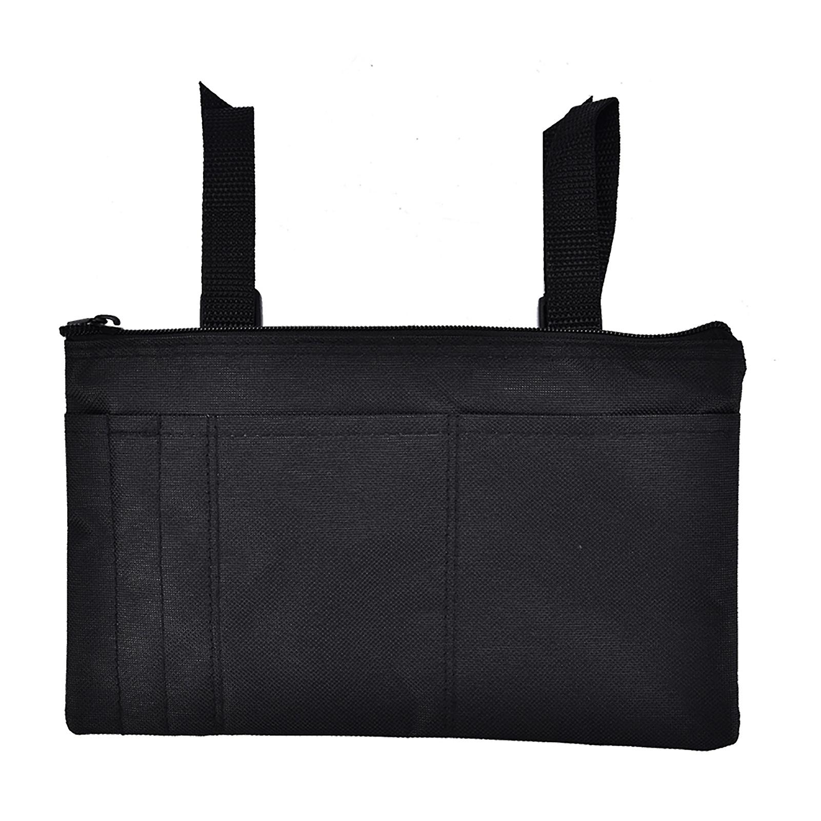 Waterproof Mobility Scooter Armrest Bag Durable Wheelchair Shopping Travel Storage Bag Black