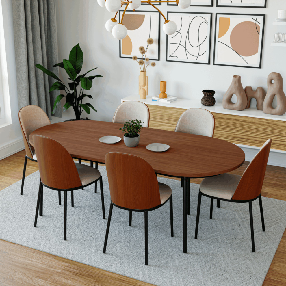 LeisureMod Tule Dining Side Chair  Set of 4   Midcentury   Dining Chairs   by LeisureMod  Houzz