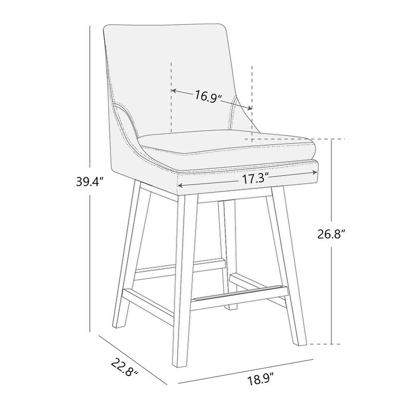 Luca Counter Height Swivel Barstool Set of 2