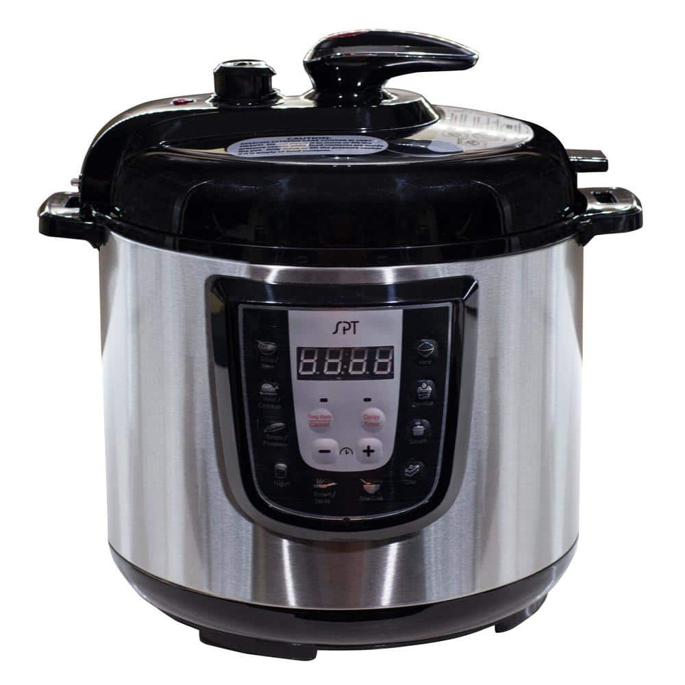 SPT 6 qt. Stainless Steel Electric Pressure Cooker with Built-In Timer and Stainless Steel Pot EPC-14DA