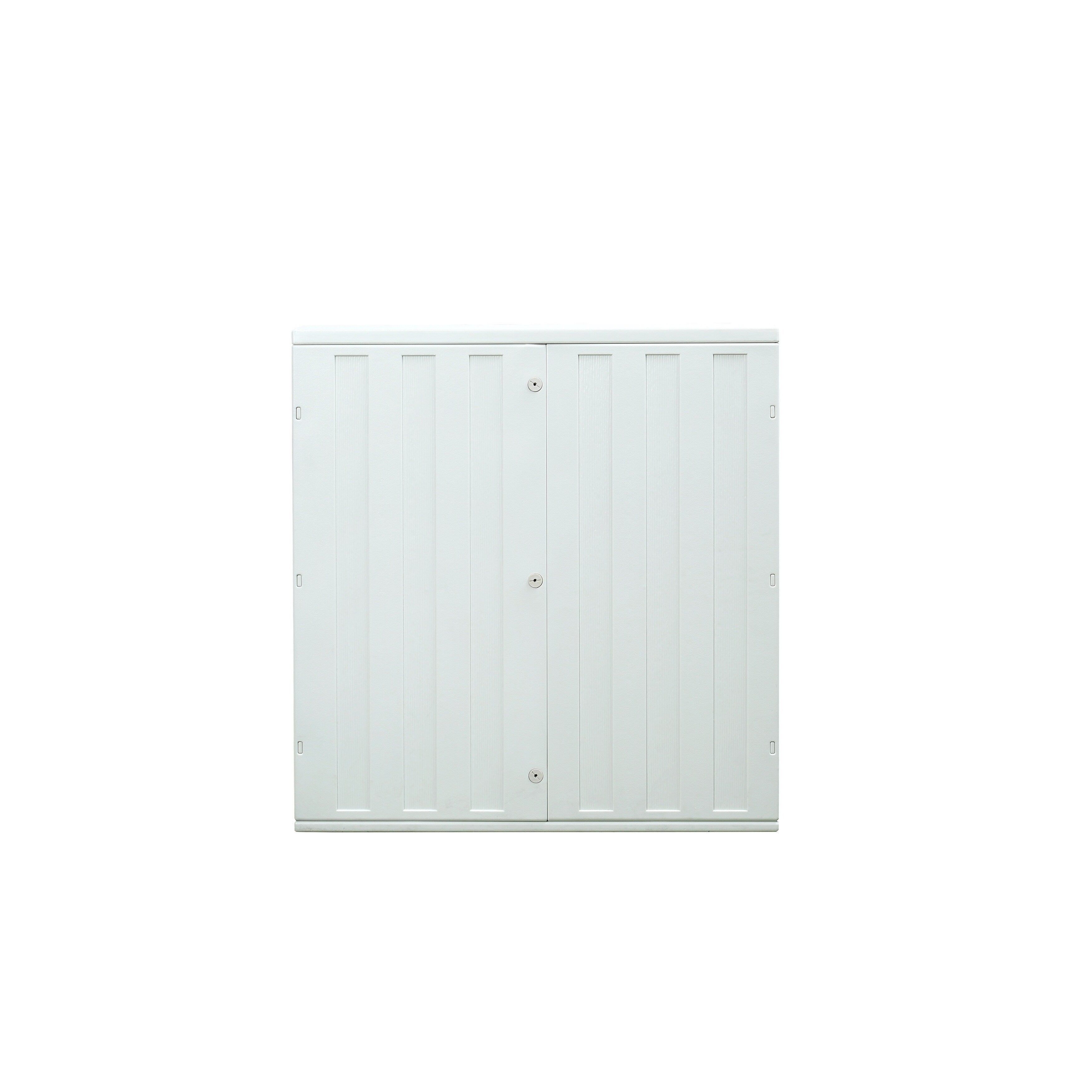 WELLFOR Outdoor 34.3 W x 15 D Plastic Storage Shed Off-White