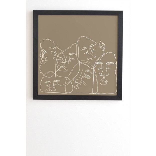 Simone Cotton Unrequited Love Framed Wall Canvas Black brown Deny Designs