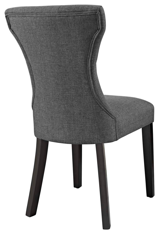 Gray Silhouette Dining Side Chairs Upholstered Fabric Set of 4   Transitional   Dining Chairs   by PARMA HOME  Houzz