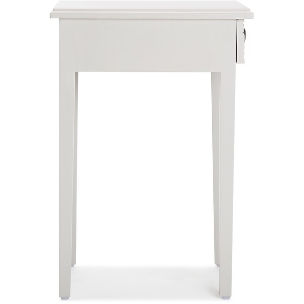 Adore Decor Jules End Table Nightstand with Drawer， Light Gray