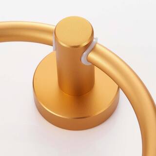 Wall Mounted Bath Accessory Space Aluminum Round Towel Ring In Gold W1083KMJ58007