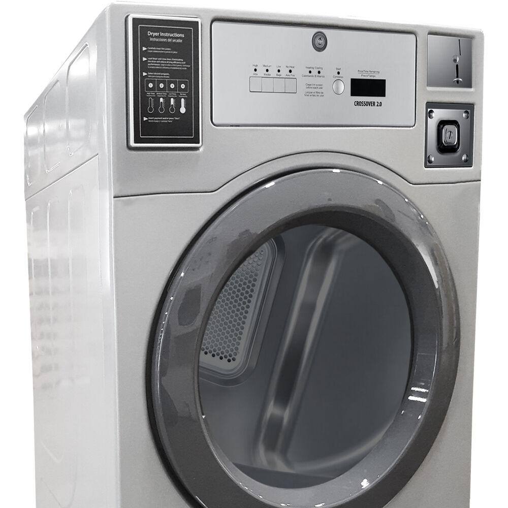 Crossover Commercial Laundry 7 cu. ft. Gray Electric Dryer Coin-Operated and Free Use ELEC DRYER STAND ALONE