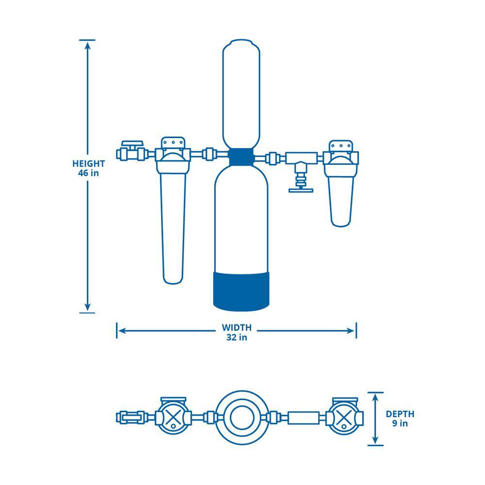 Aquasana Rhino Whole House Water Filtration System with Carbon and KDF Home Water Filtration - Reduces Sediment and Chlorine WH-1000