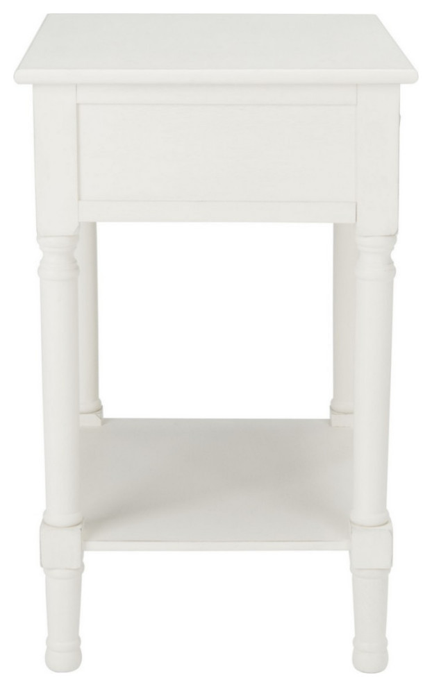 Dalton 1 Drawer Accent Table  Distressed White   Traditional   Side Tables And End Tables   by Rustic Home Furniture Deco  Houzz