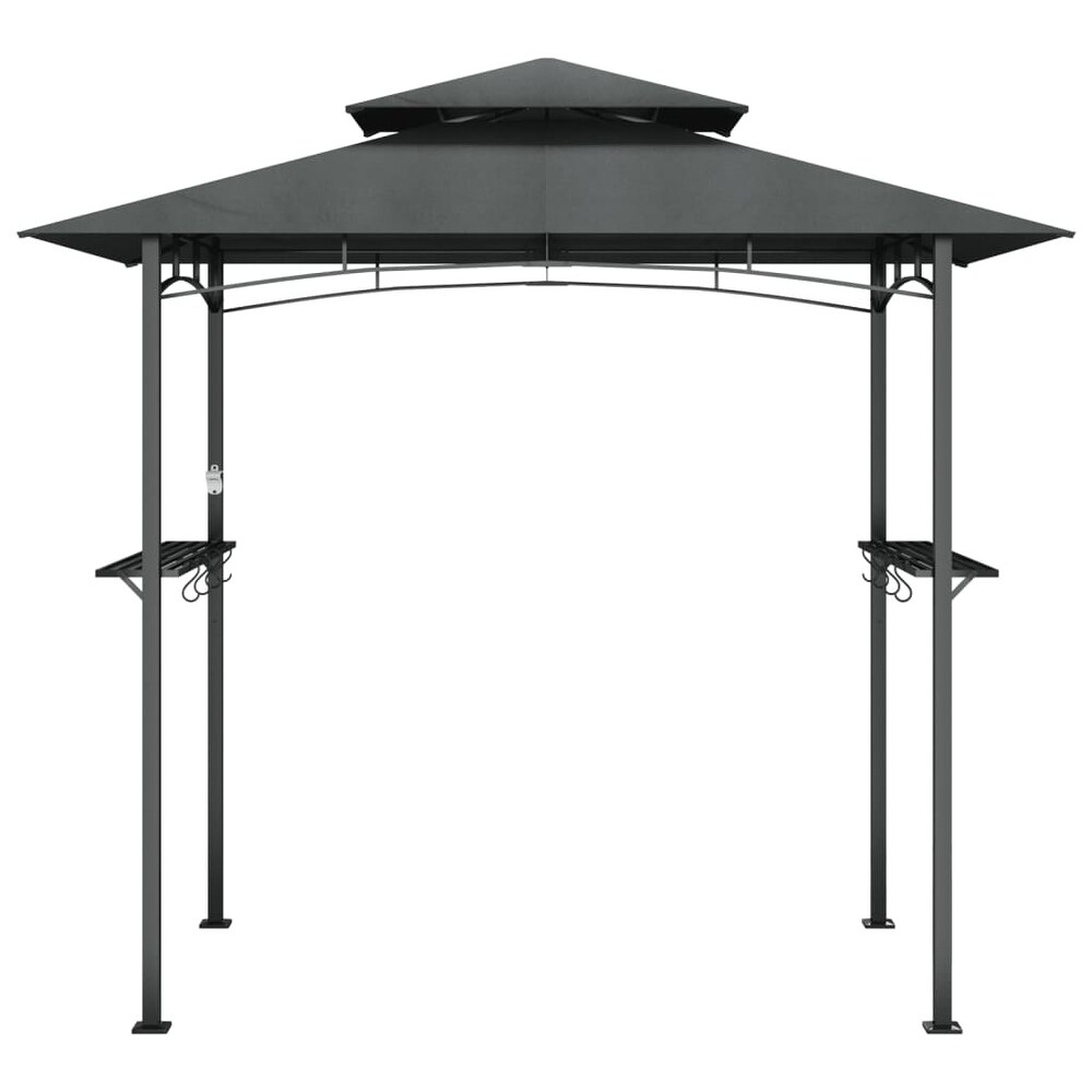 vidaXL BBQ Gazebo with Side Shelves Anthracite 94.5\