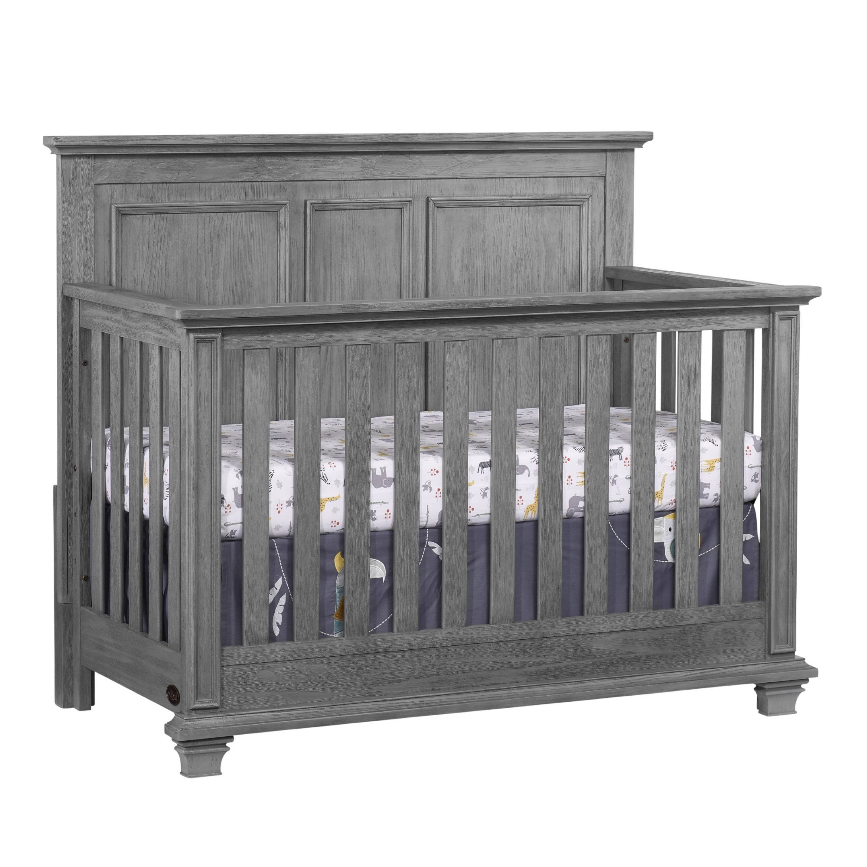 Oxford Baby Kenilworth 4-in-1 Convertible Crib, Graphite Gray, GREENGUARD Gold Certified, Wooden Crib