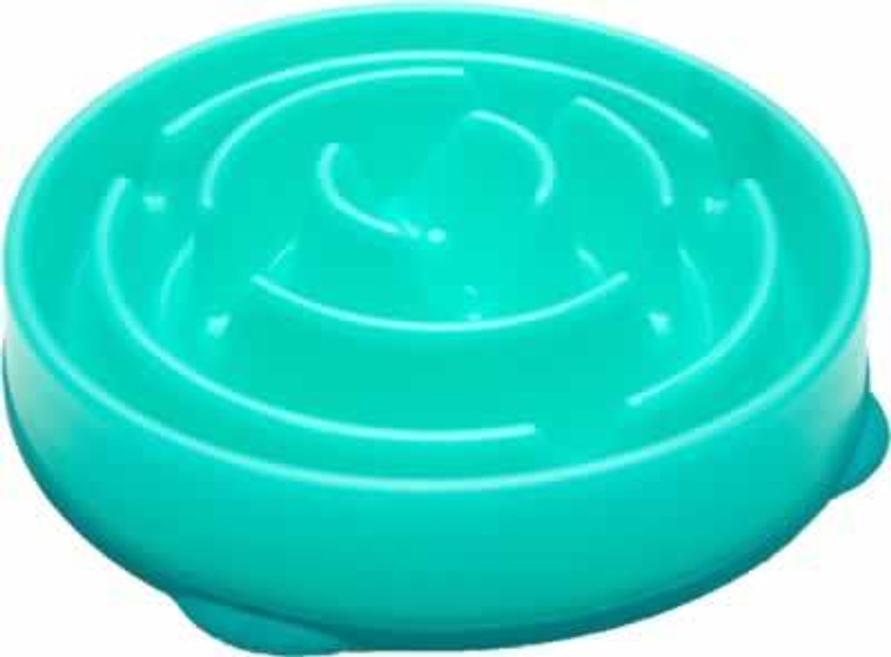 Kyjen Slo-Bowl Slow Feeding Drop Caribbean Blue Dog Bowl