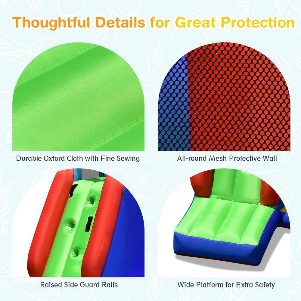 Gymax 8-in-1 Kids Inflatable Bounce House Bouncy Castle Indoor Outdoor Without Blower GYM09776