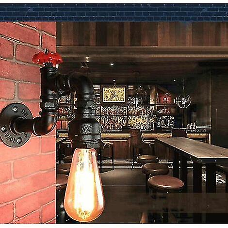 Industrial Loft Wall Sconce Water Tube Pipe Retro Black Iron Chandelier Lamp Lights For Living Room Bedroom Restaurant