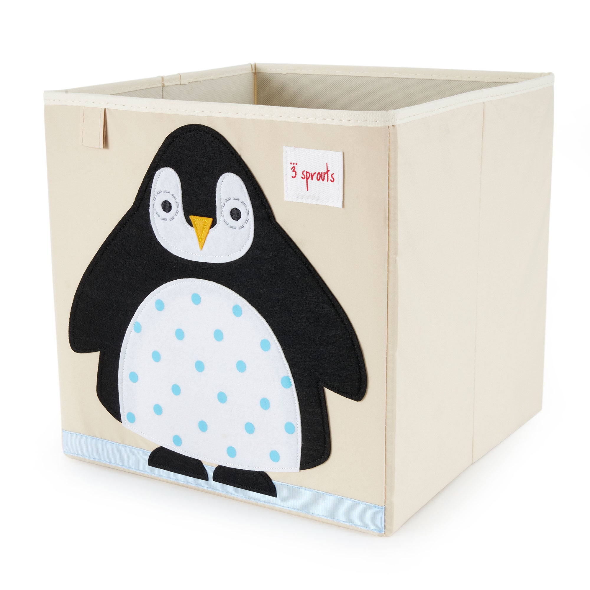 3 Sprouts Kids Foldable Fabric Penguin and Sheep Storage Cube Soft Toy Bins