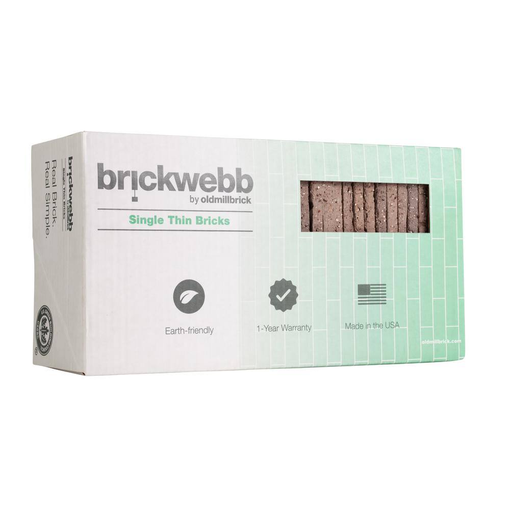 Old Mill Brick Little Cottonwood Thin Brick Singles - Flats (Box of 50) - 7.625 in x 2.25 in (7.3 sq. ft) TB-270010CS