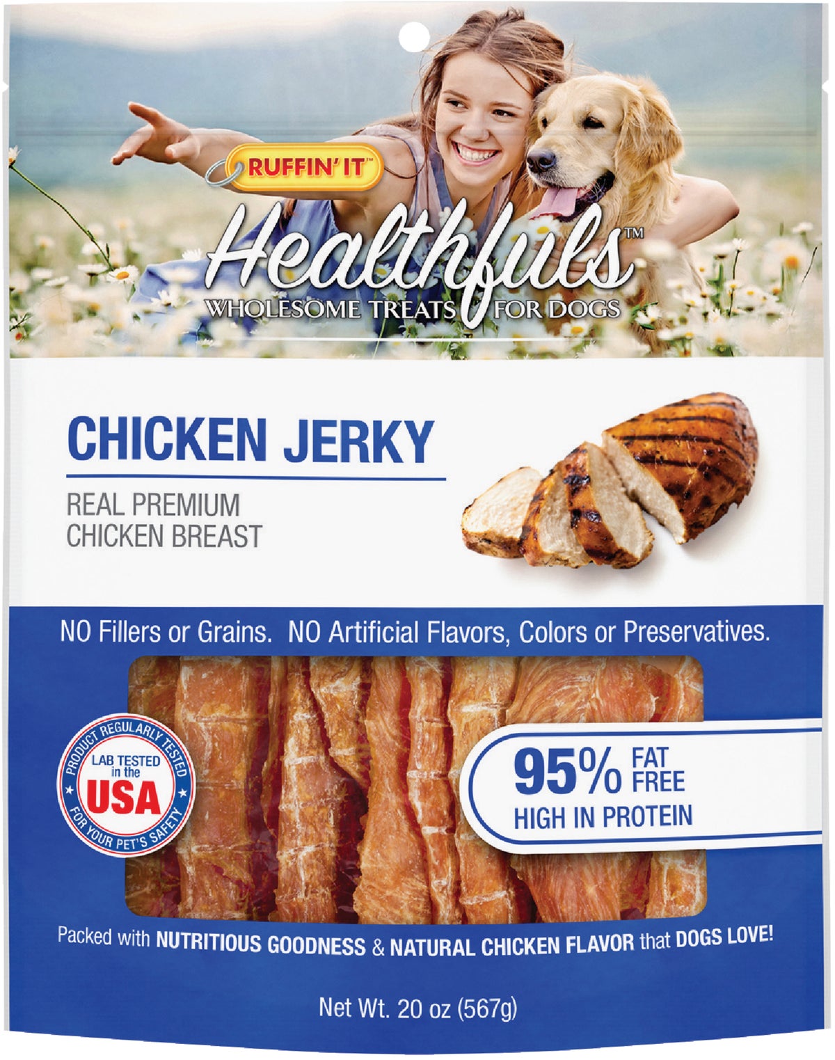 Ruffinand#039 it Healthfuls Jerky Dog Treat 20 Oz.