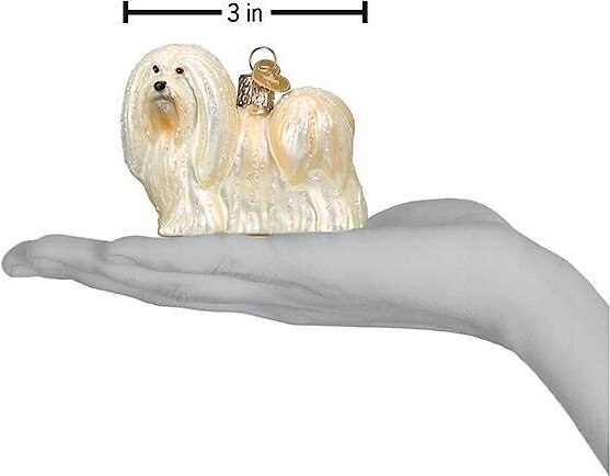 Old World Christmas Lhaso Apso Glass Tree Ornament