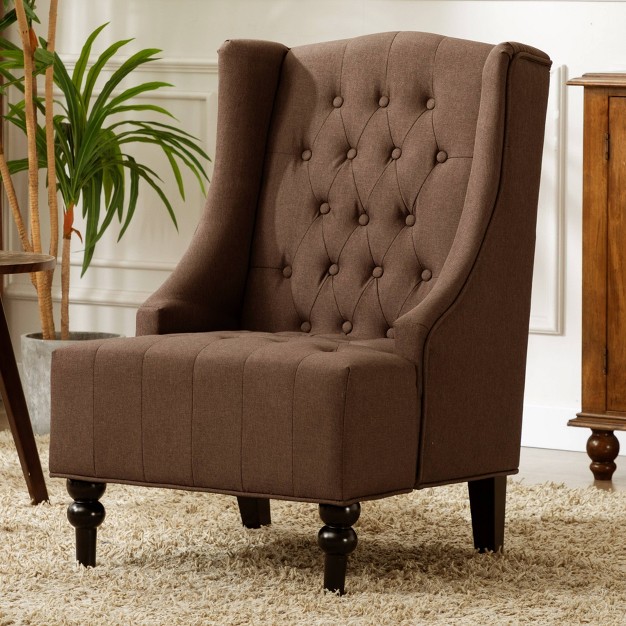 Ryan Button tufted Wingback Accent Chair Ac Pacific