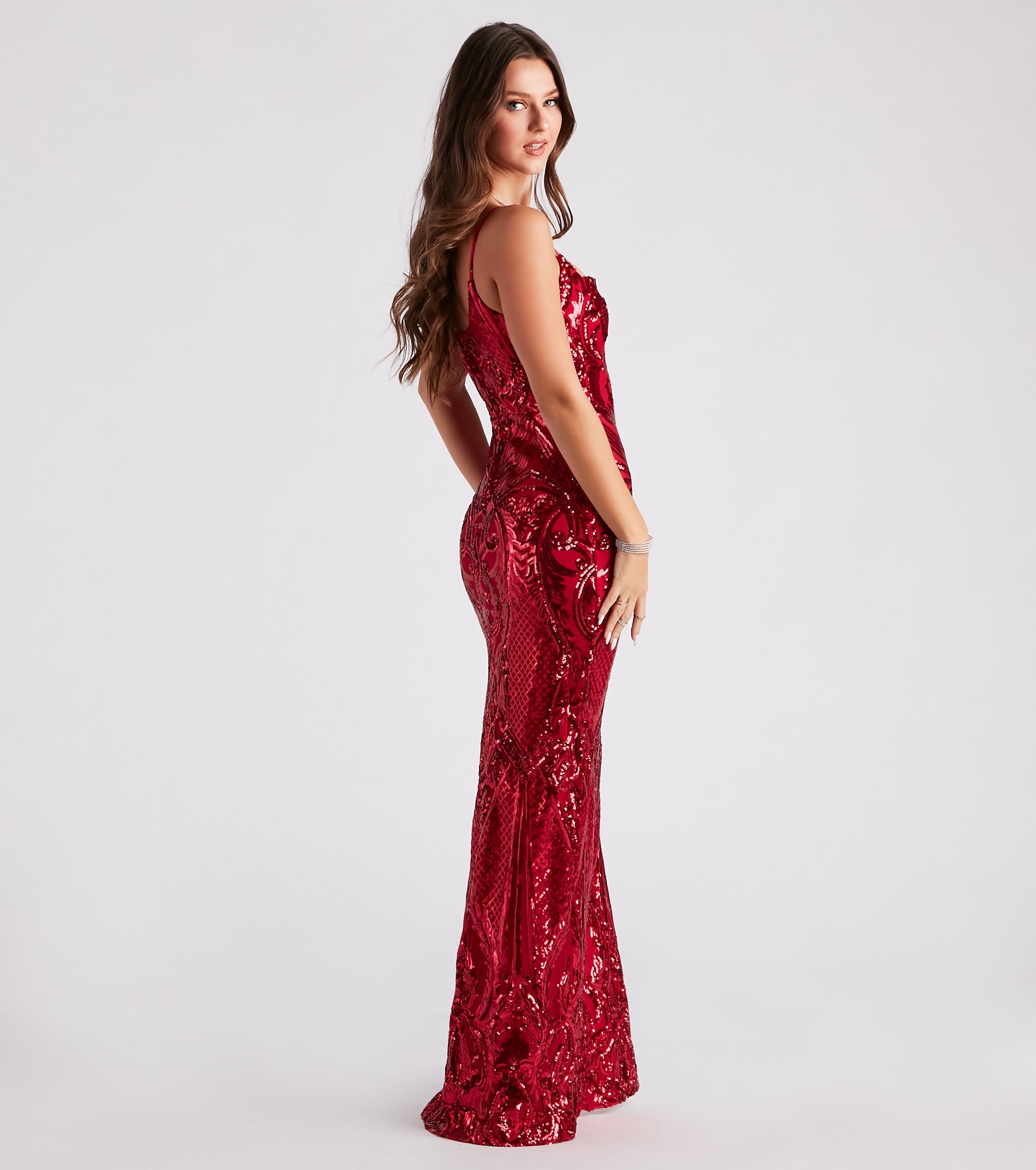 Bethany Formal Sequin Slit Long Dress